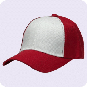 gorra de lona blanco rojo - costado