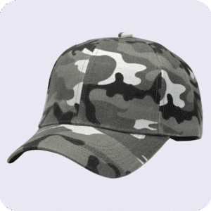 gorra de lona camuflado plomo - costado