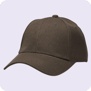 gorra de lona marrón - costado