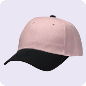 gorra de lona rosado con negro - costado