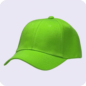gorra de lona verde fluor - costado