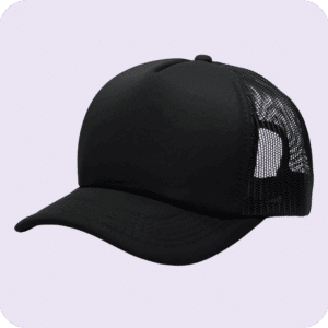 gorra trucker negra entera - costado